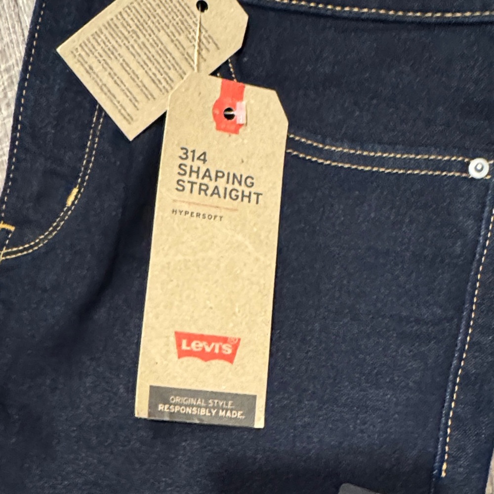 Levi's Dark Indigo 314 Shaping Straight Jeans - Picture 2 of 5